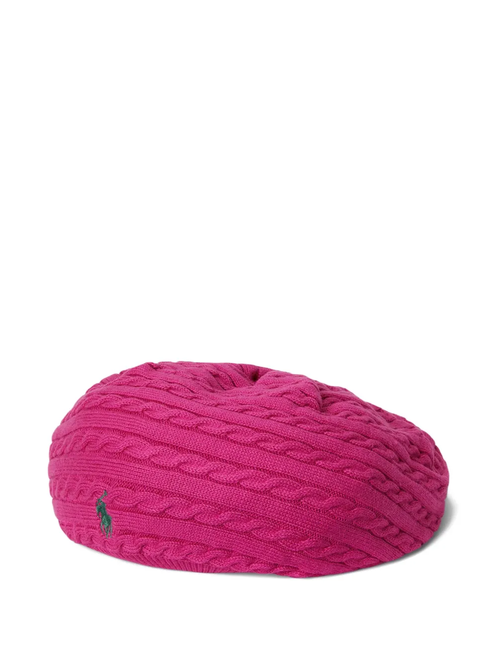 POLO RALPH LAUREN KIDS Kabelgebreide baret met borduurwerk Roze
