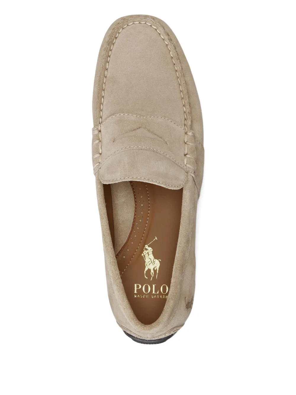 Polo Ralph Lauren Reynold suède loafers met handgestik Beige