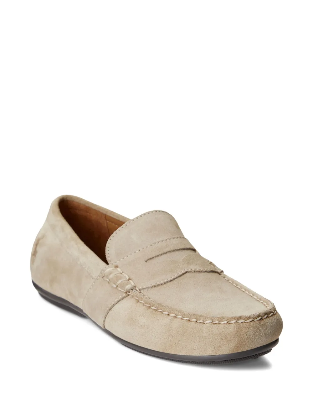 Polo Ralph Lauren Reynold suède loafers met handgestik Beige