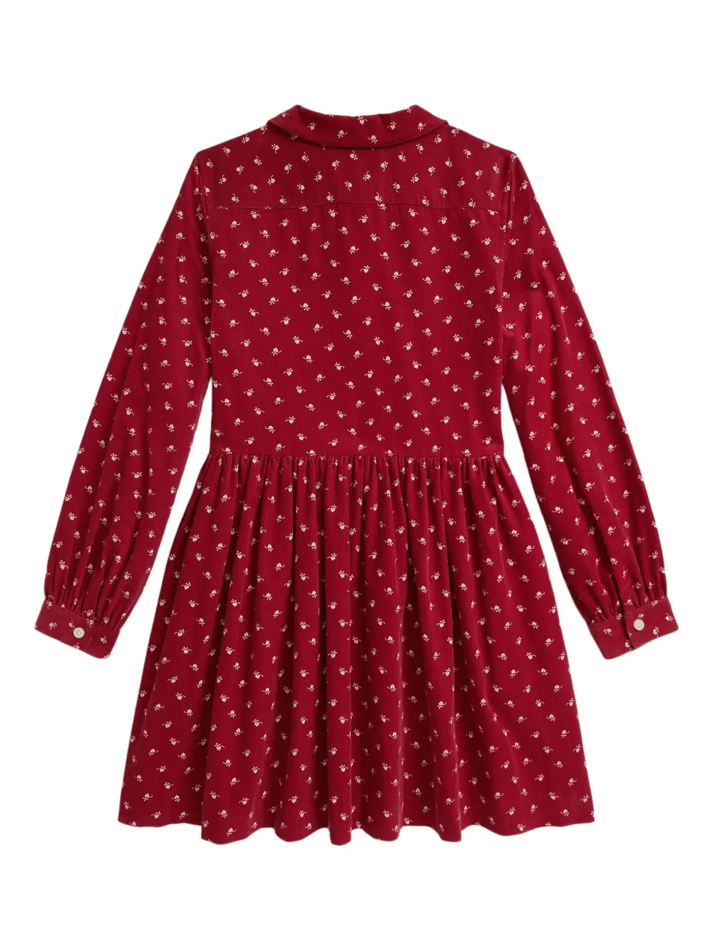 POLO RALPH LAUREN KIDS Shirtjurk met bloemenprint en ribfluwelen textuur Rood