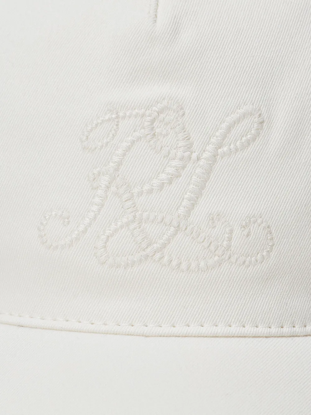 Ralph Lauren Purple Label Twill honkbalpet met monogram Wit