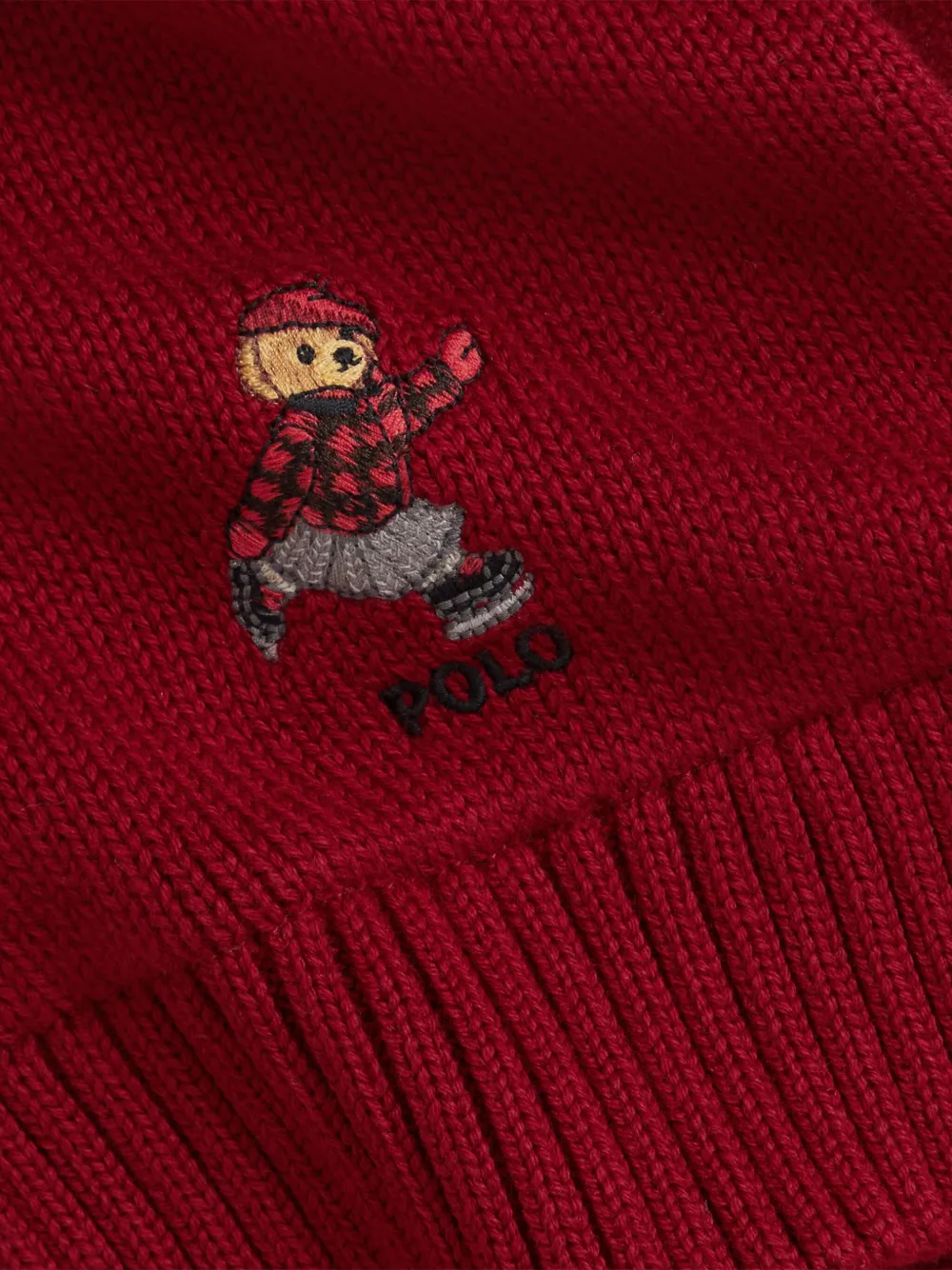 POLO RALPH LAUREN KIDS Polo Bear katoenen sjaal met logo Rood