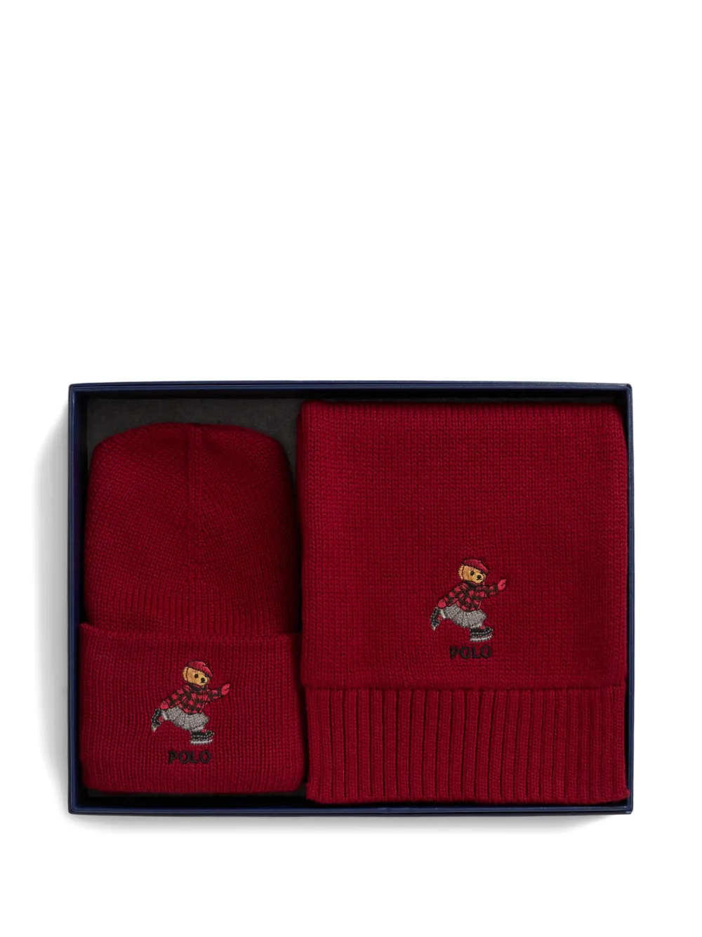POLO RALPH LAUREN KIDS Polo Bear katoenen sjaal met logo Rood