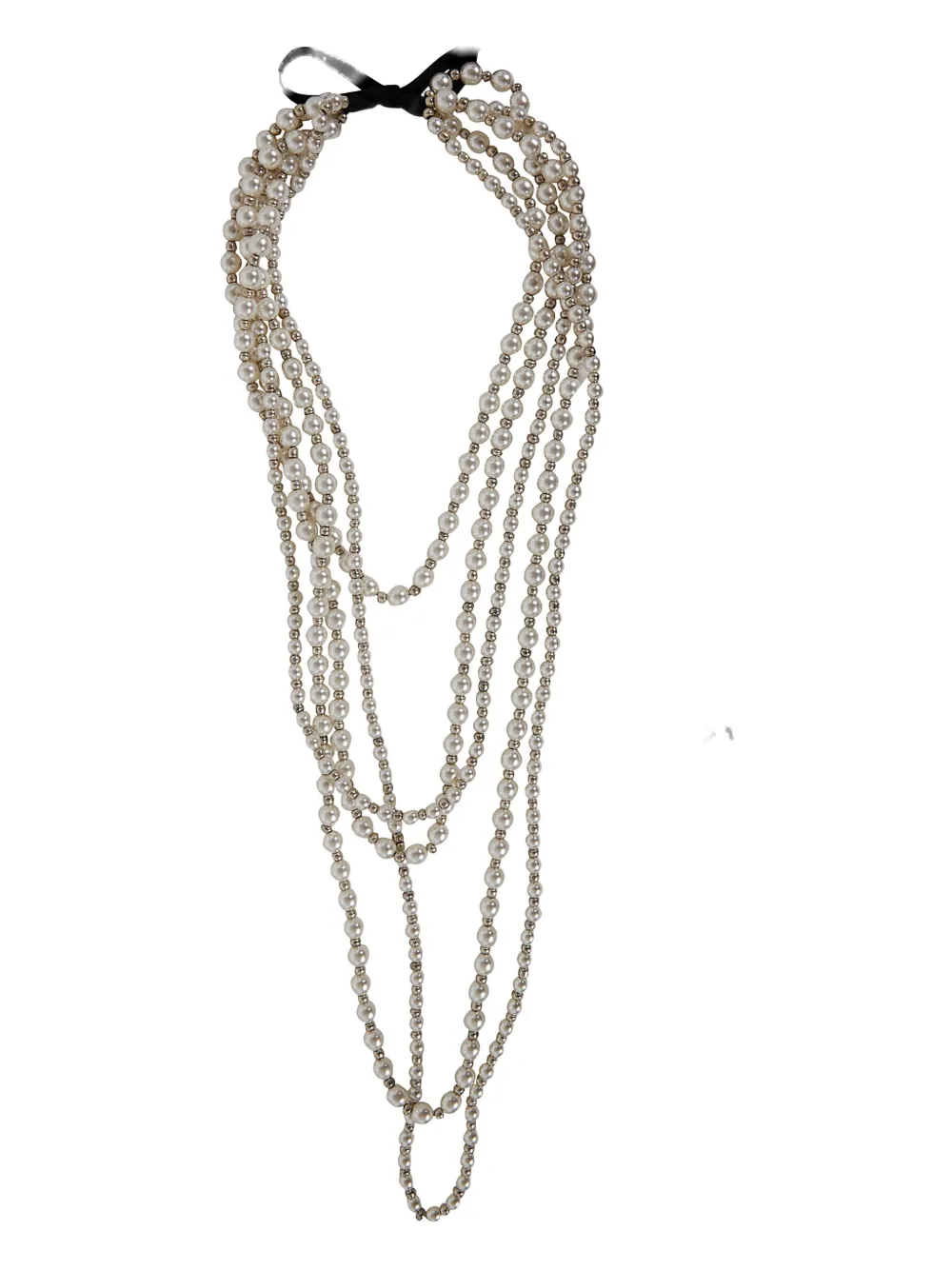 Maria Calderara Beaded Layered Necklace In Neutral