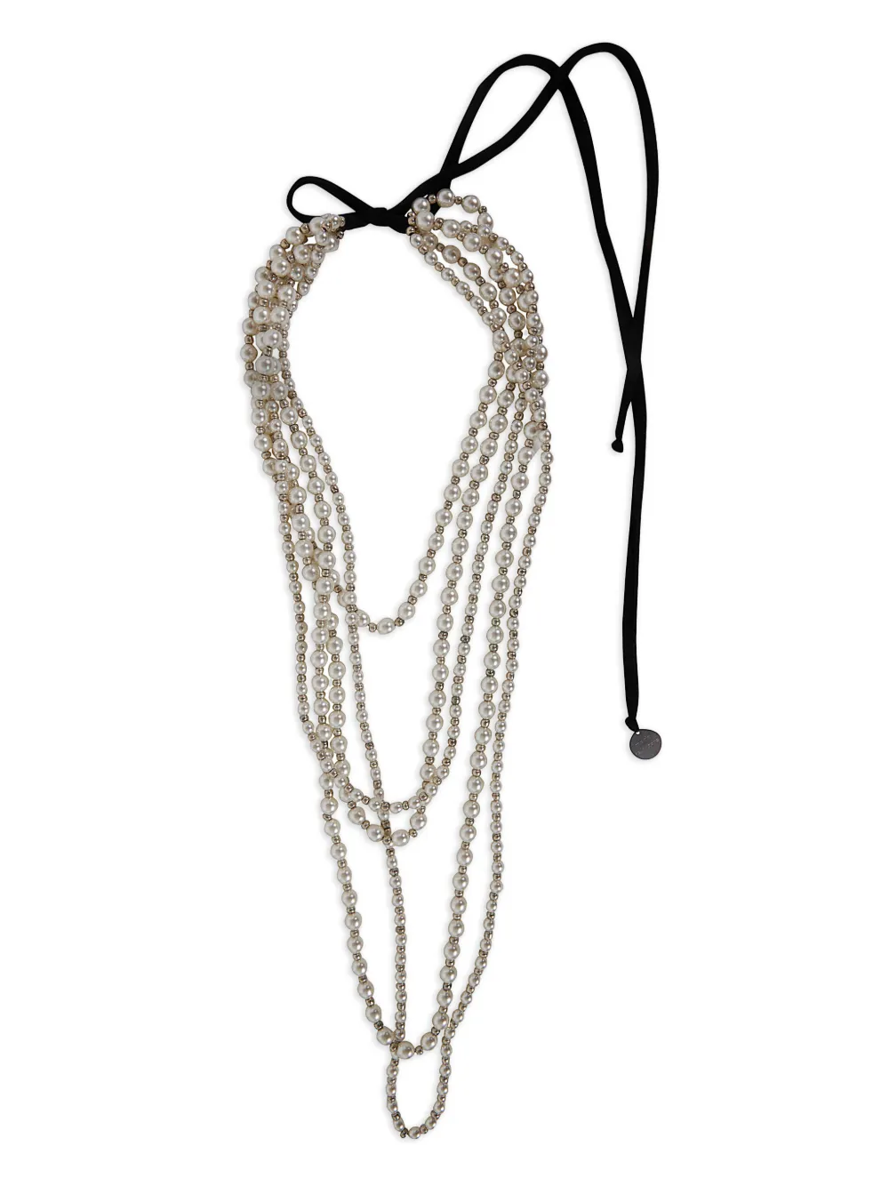 Maria Calderara beaded layered necklace - Nude