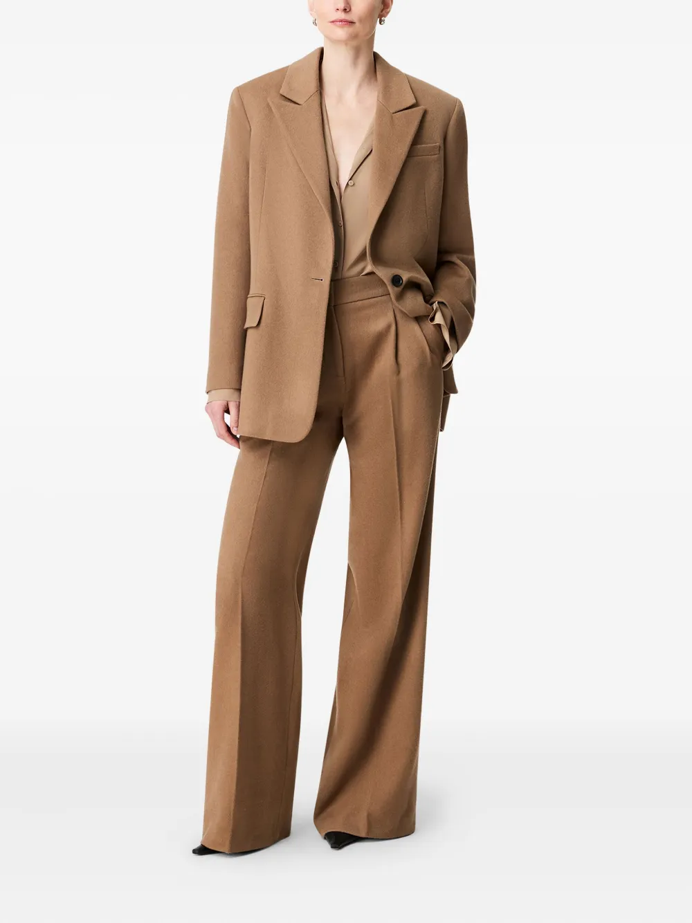 Another Tomorrow Cashmere Blazer In Brown