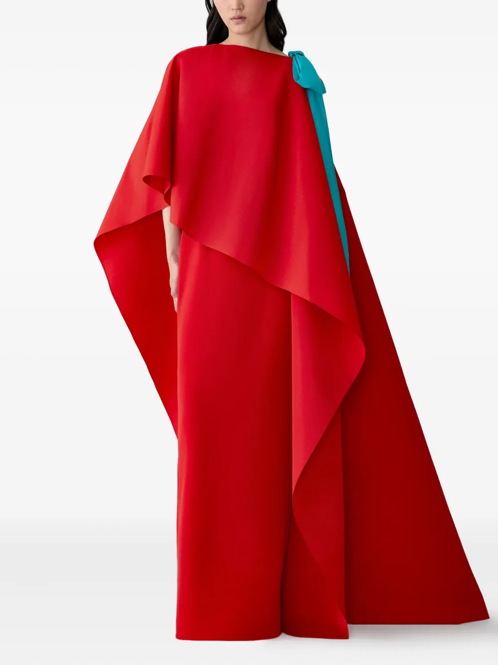 Carolina Herrera Maxi-jurk met cape strik - Rood