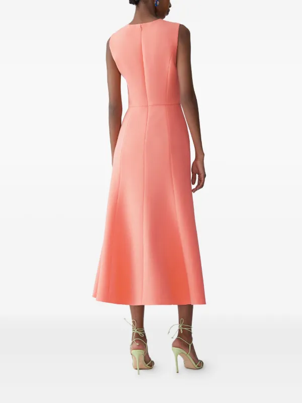 Carolina Herrera floral-embroidered Midi Dress | Pink | FARFETCH
