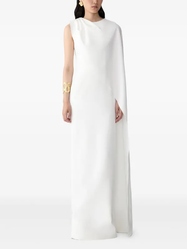slim fit dress slacks Carolina Herrera Square Neck Gown