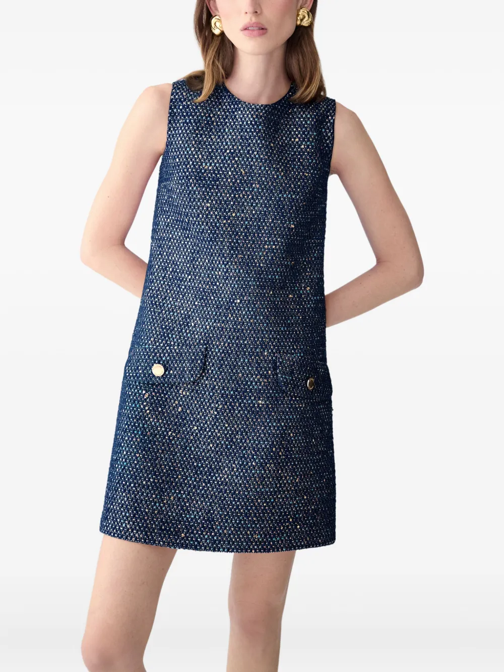 Carolina Herrera Tweed mini-jurk Blauw
