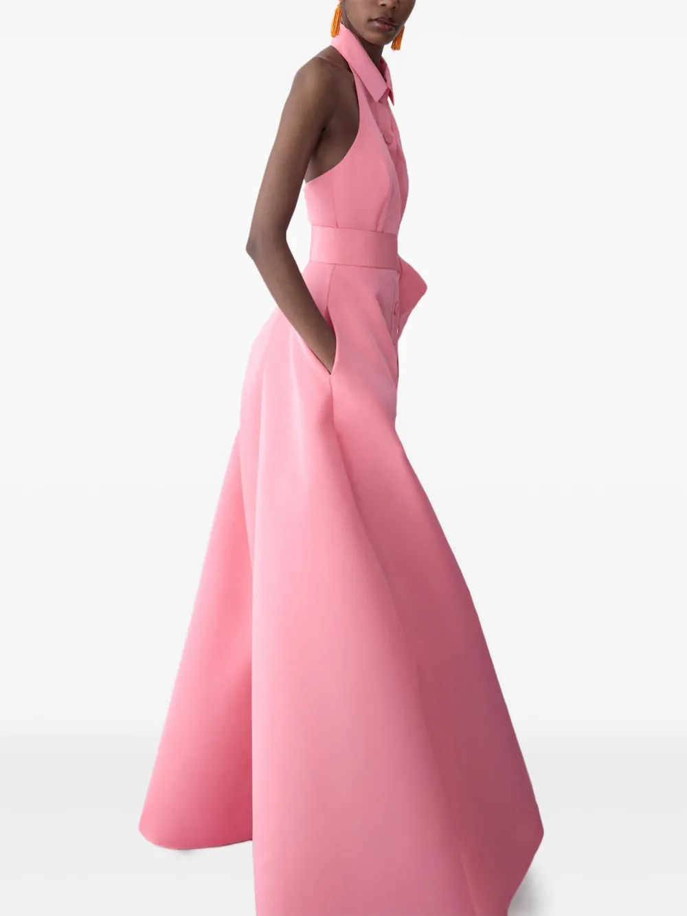  Carolina Herrera Halterneck Sash Gown - Pink 