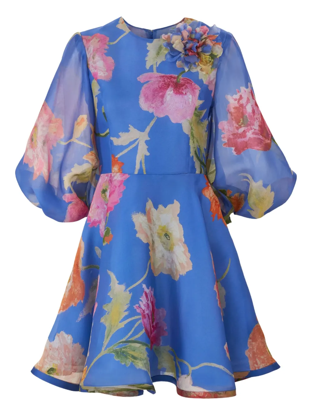 Carolina Herrera Abito corto con stampa - Blu