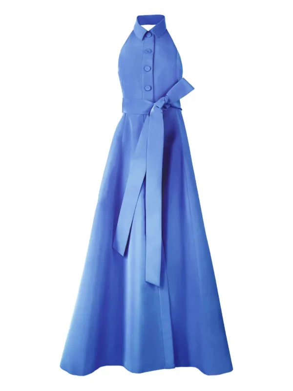 carolina herrera light blue dress Carolina Herrera Halterneck Gown With Sash