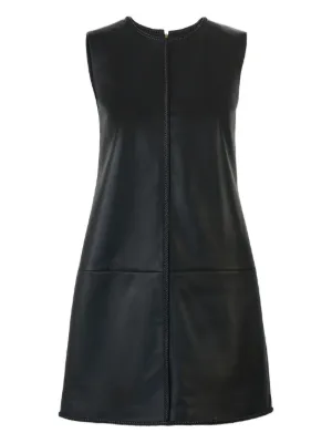 Carolina Herrera Sleeveless Leather Mini Dress