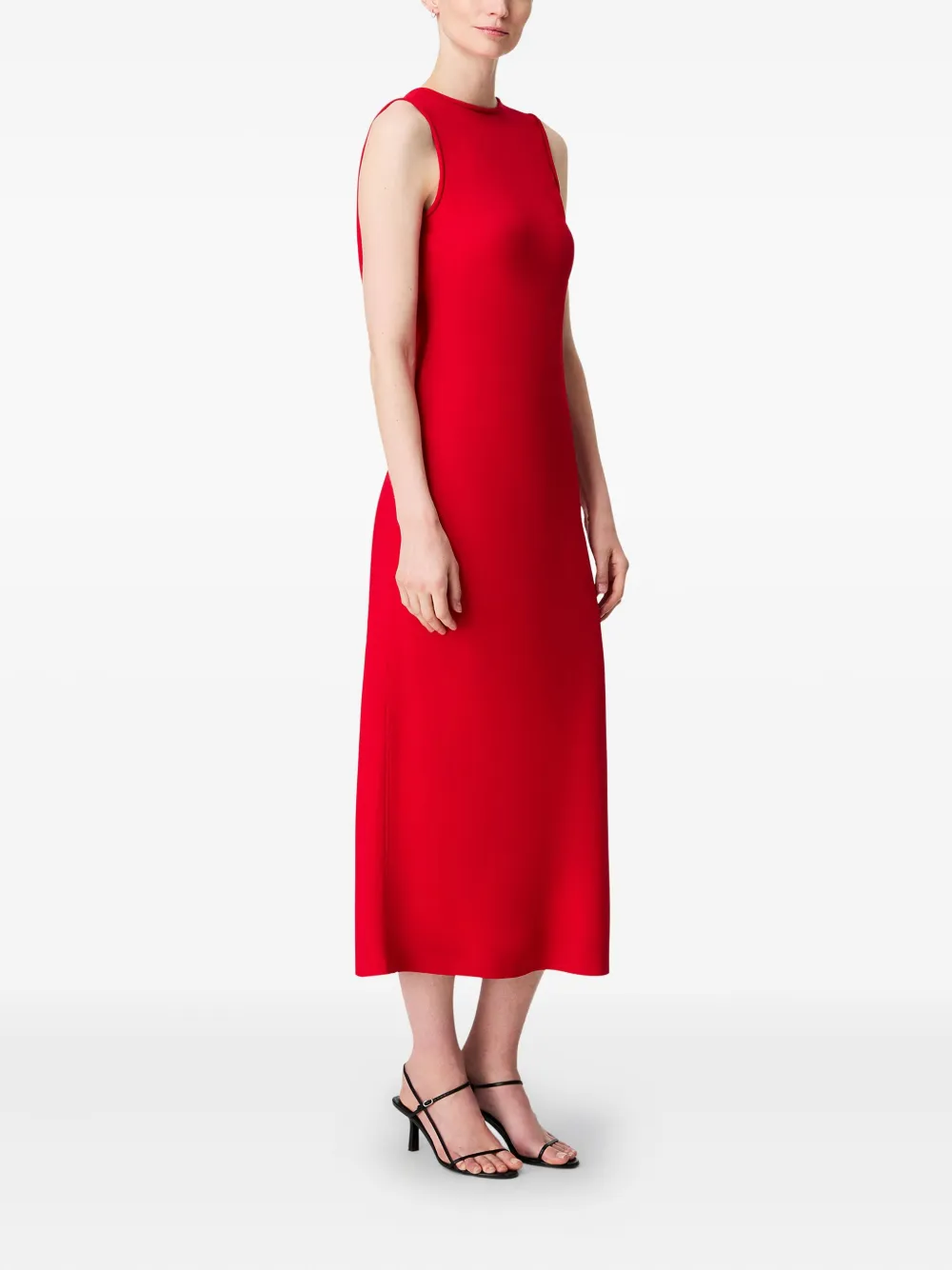 Another Tomorrow Midi-jurk met detail op de rug Rood
