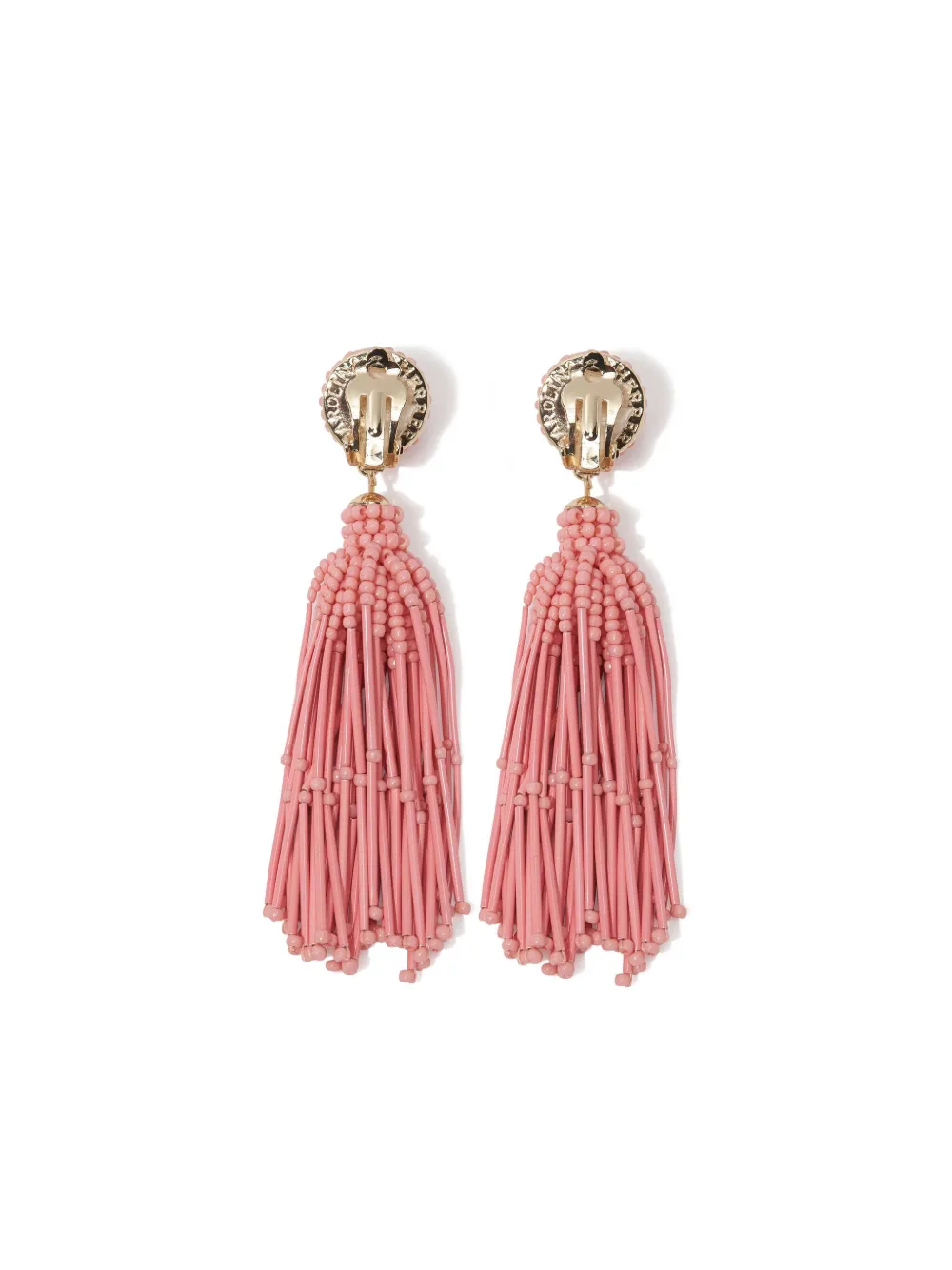Carolina Herrera Beaded Tassel Earrings In Pink
