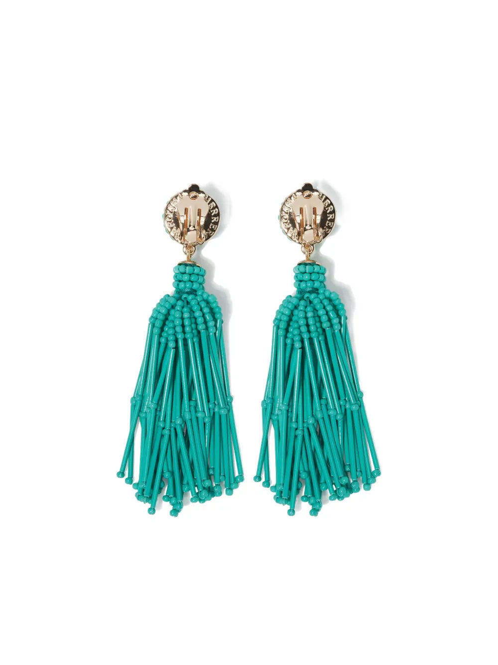 Carolina Herrera Beaded Tassel Earrings In Blue