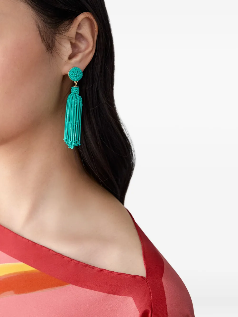 Carolina Herrera Oorbellen met kwastje - Blauw