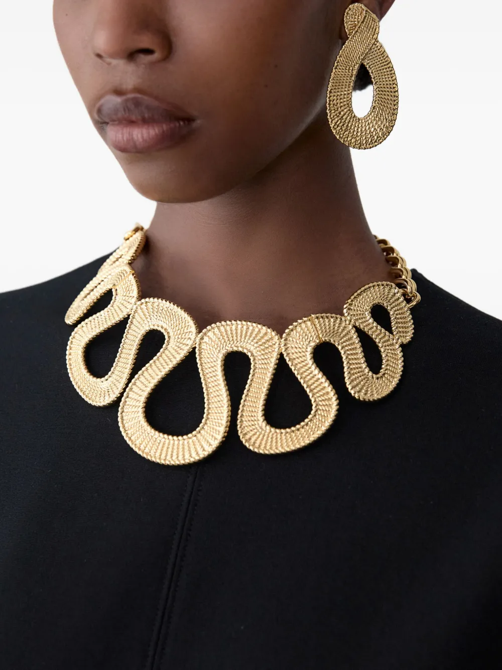 Carolina Herrera Wave schakelhalsketting - Goud