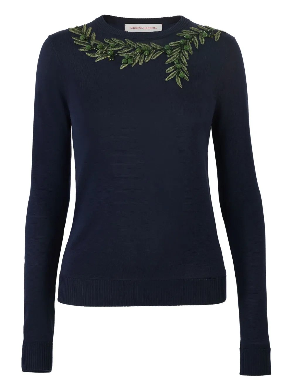 Carolina+Herrera+pull+à+broderies+-+Bleu