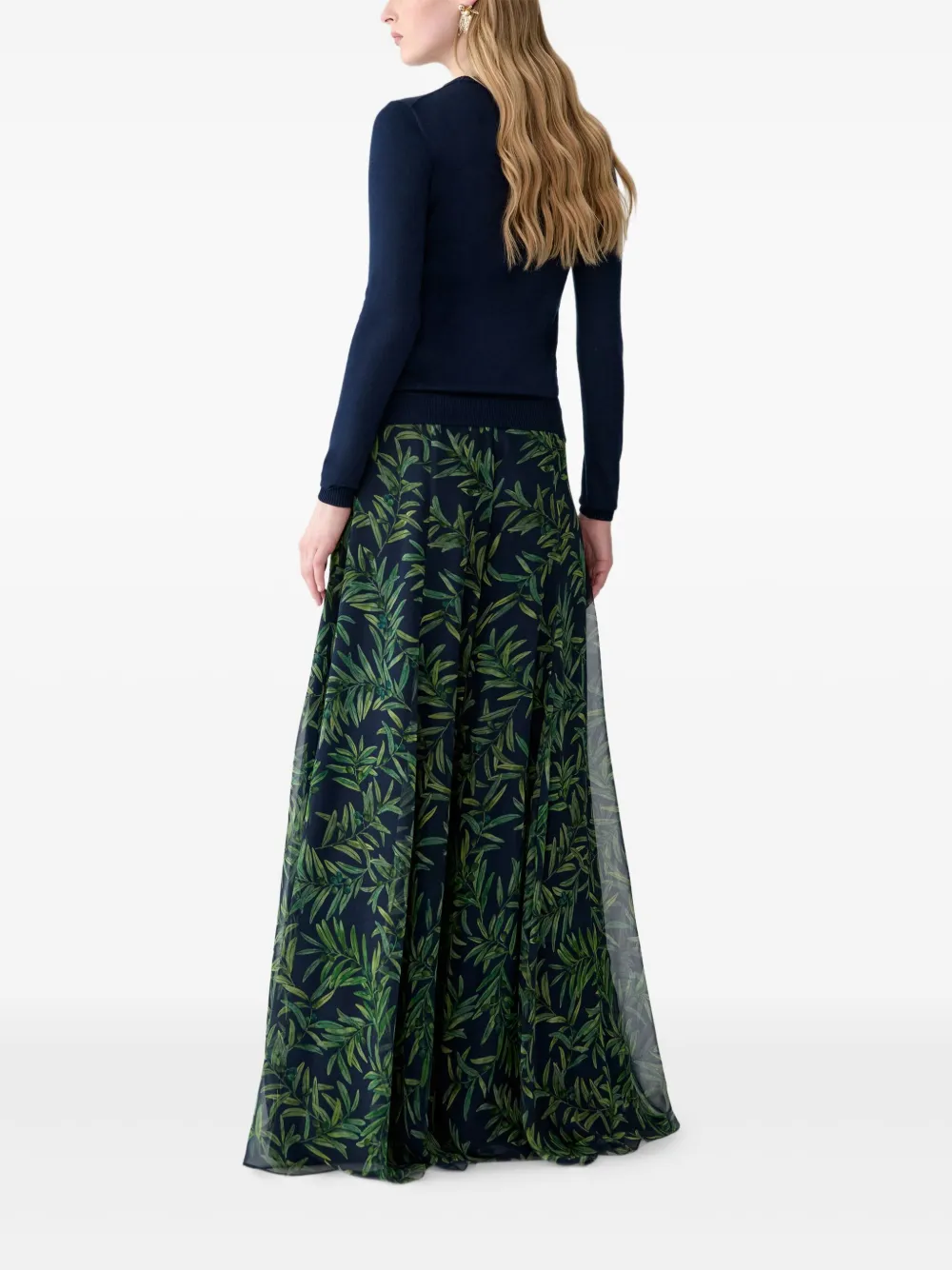 Carolina Herrera Trui met geborduurde olijftak Blauw
