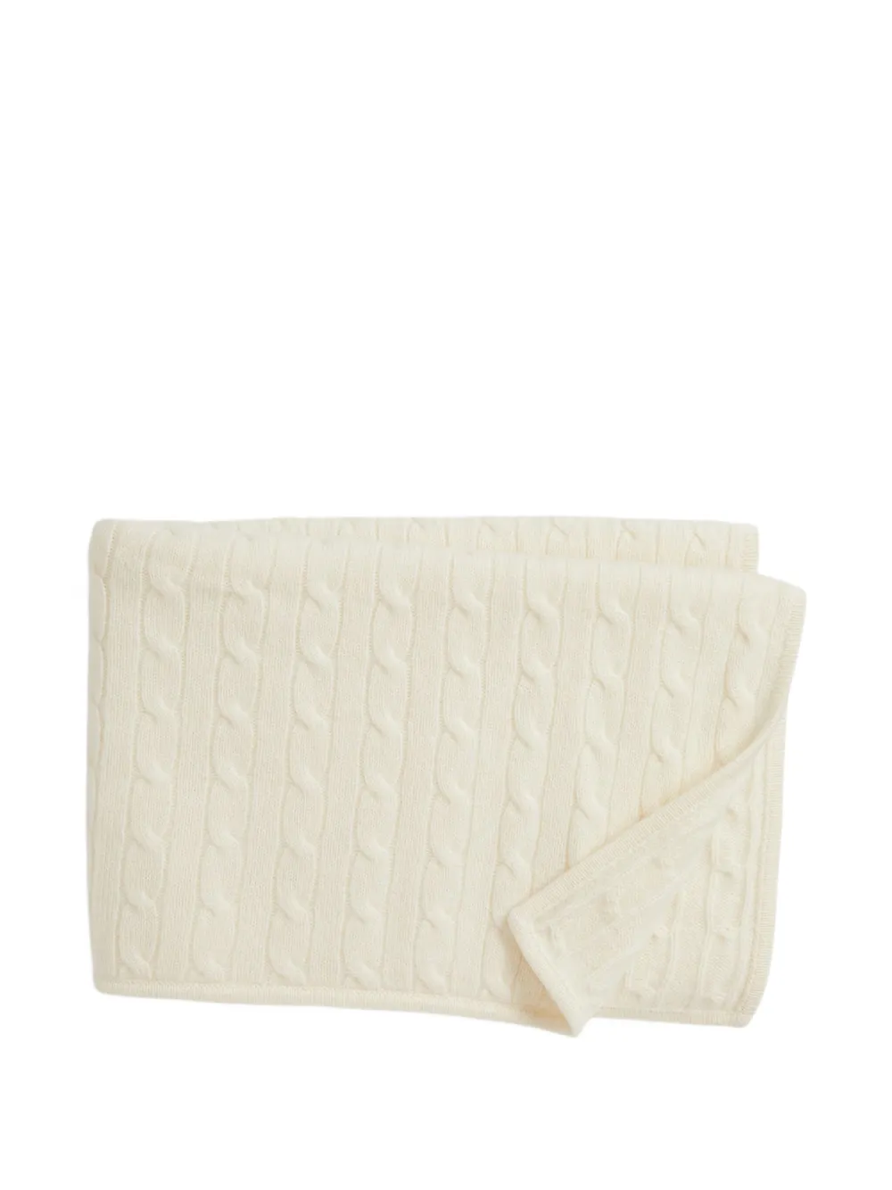 POLO RALPH LAUREN KIDS cable-knit cashmere blanket - ニュートラル