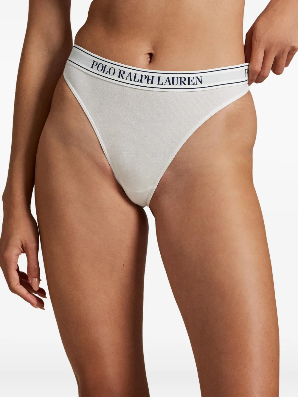 Polo Ralph Lauren Logo-waistband Thong In White