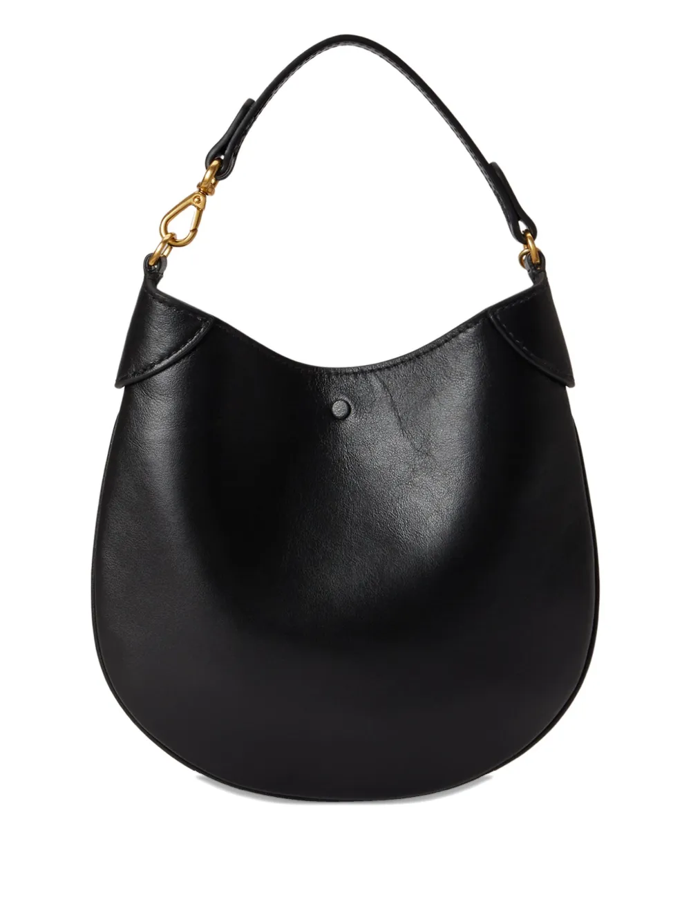 Polo Ralph Lauren Leather Pony-plaque Shoulder Bag In Black