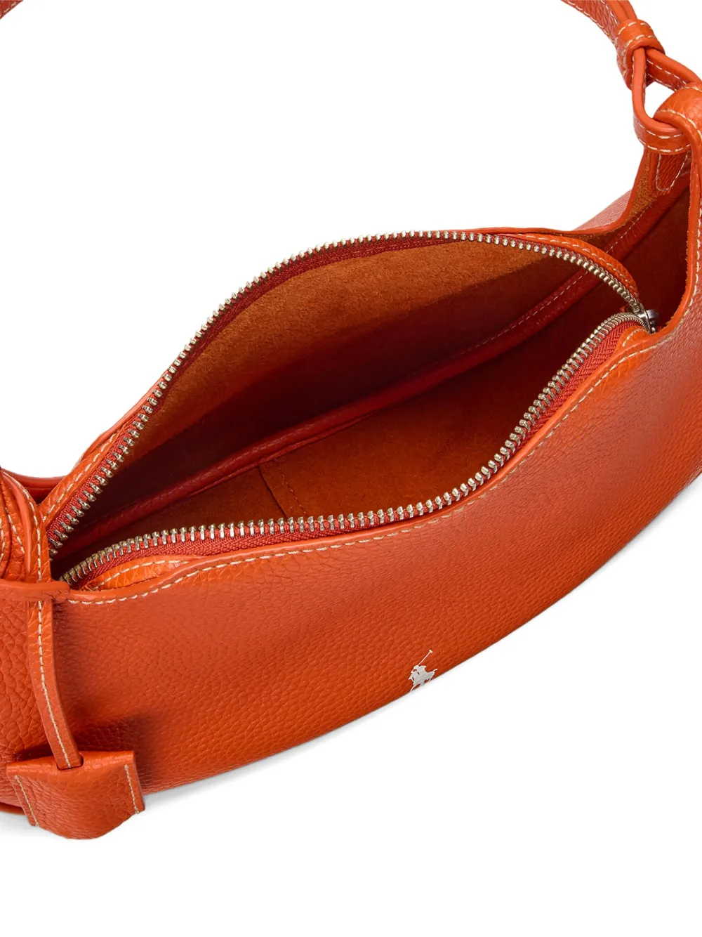 Polo Ralph Lauren Polo Play Leather Shoulder Bag In Orange