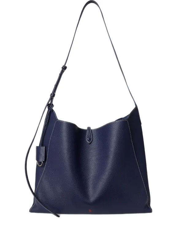 新品同様 ポロ ラルフローレン シボ革 タッセル レザーショルダーバッグ ブルー Polo Ralph Lauren レザー ショルダーバッグ | ブルー | FARFETCH JP