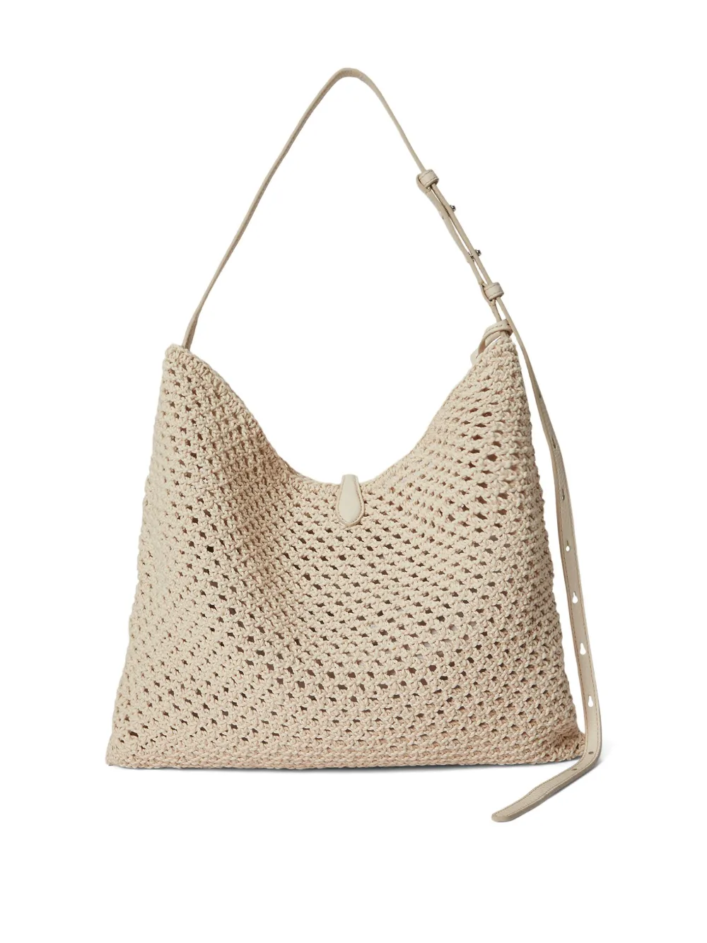 Polo Ralph Lauren Polo Play gehaakte crossbodytas met paard Beige