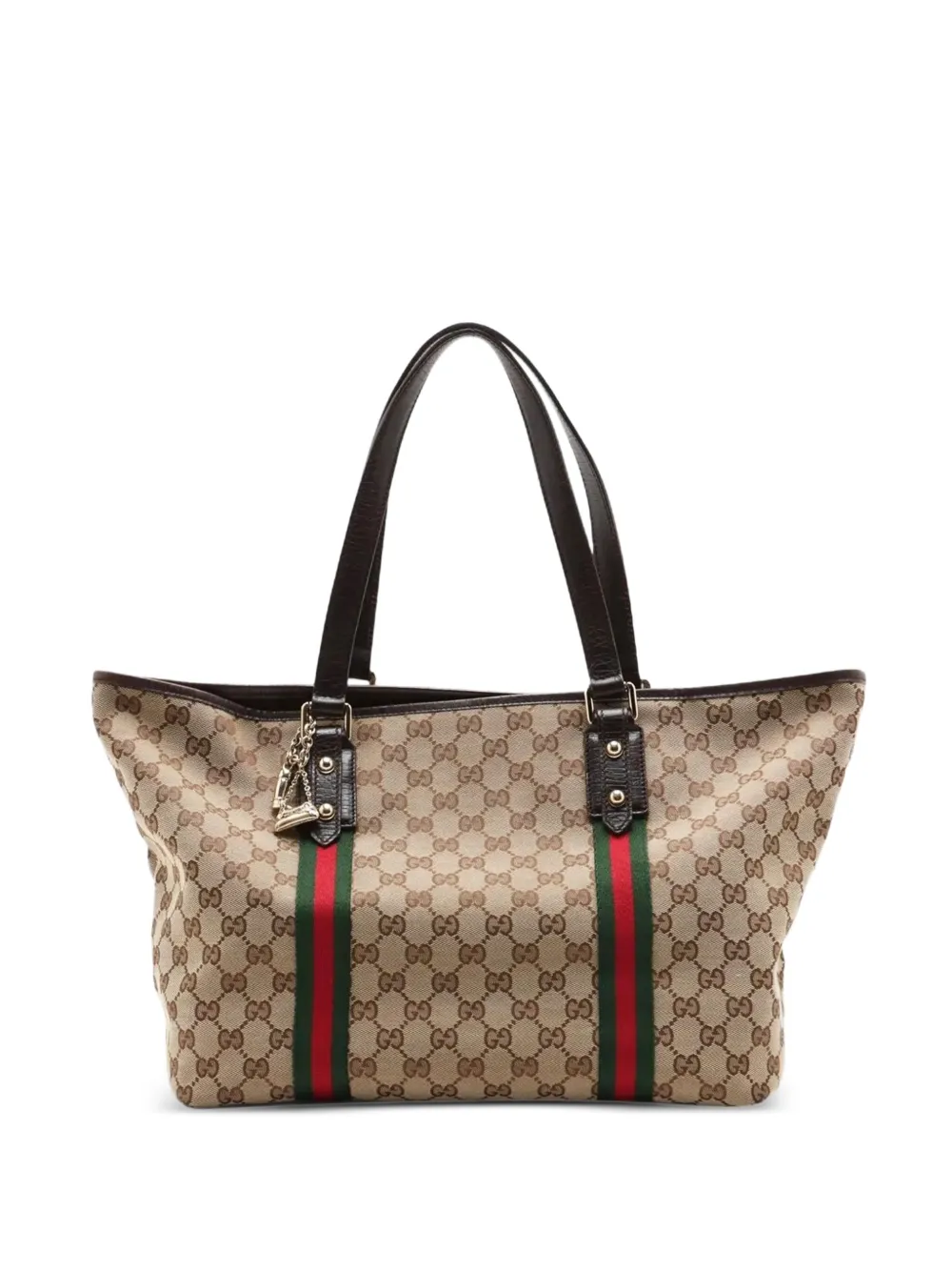 Gucci Pre-Owned GGキャンバス ストライプ ハンドバッグ - ニュートラル