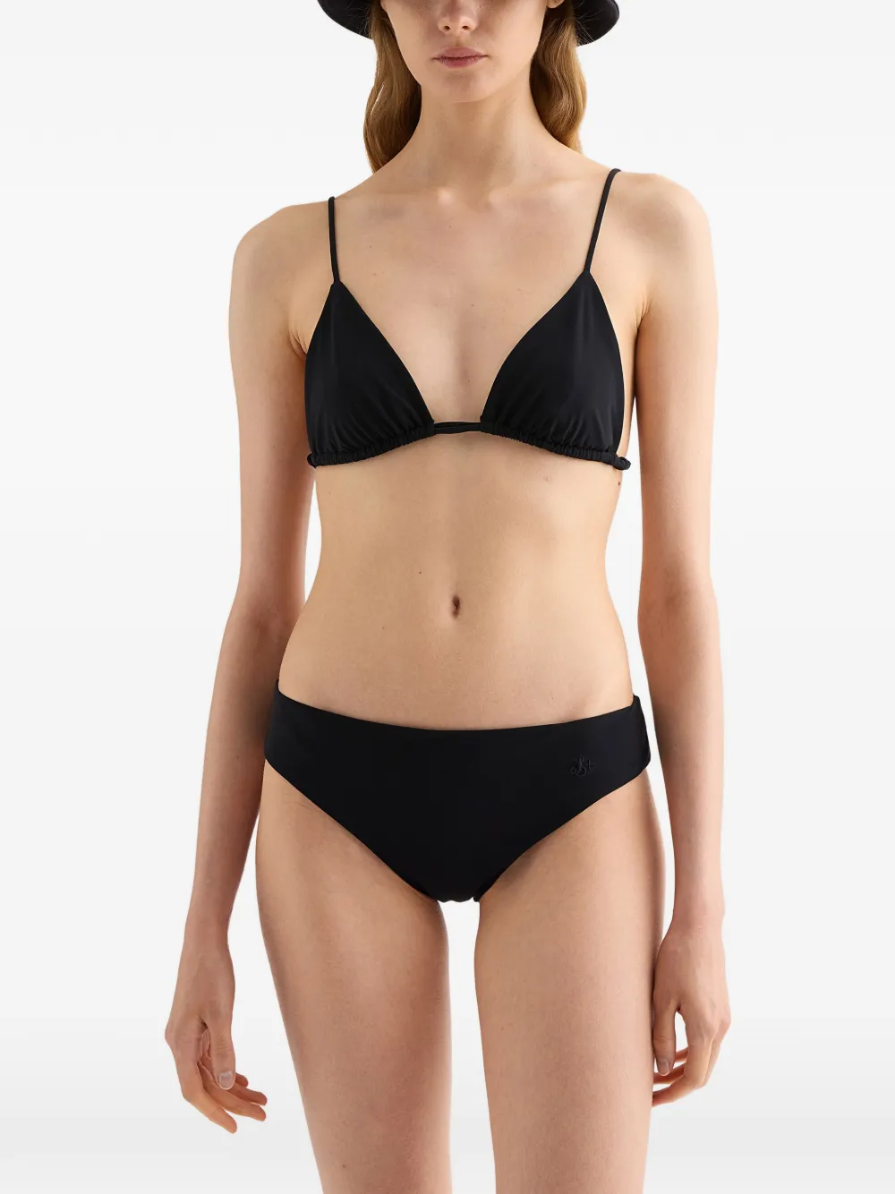 Jil Sander Jersey Texture Bikini Slip In Black
