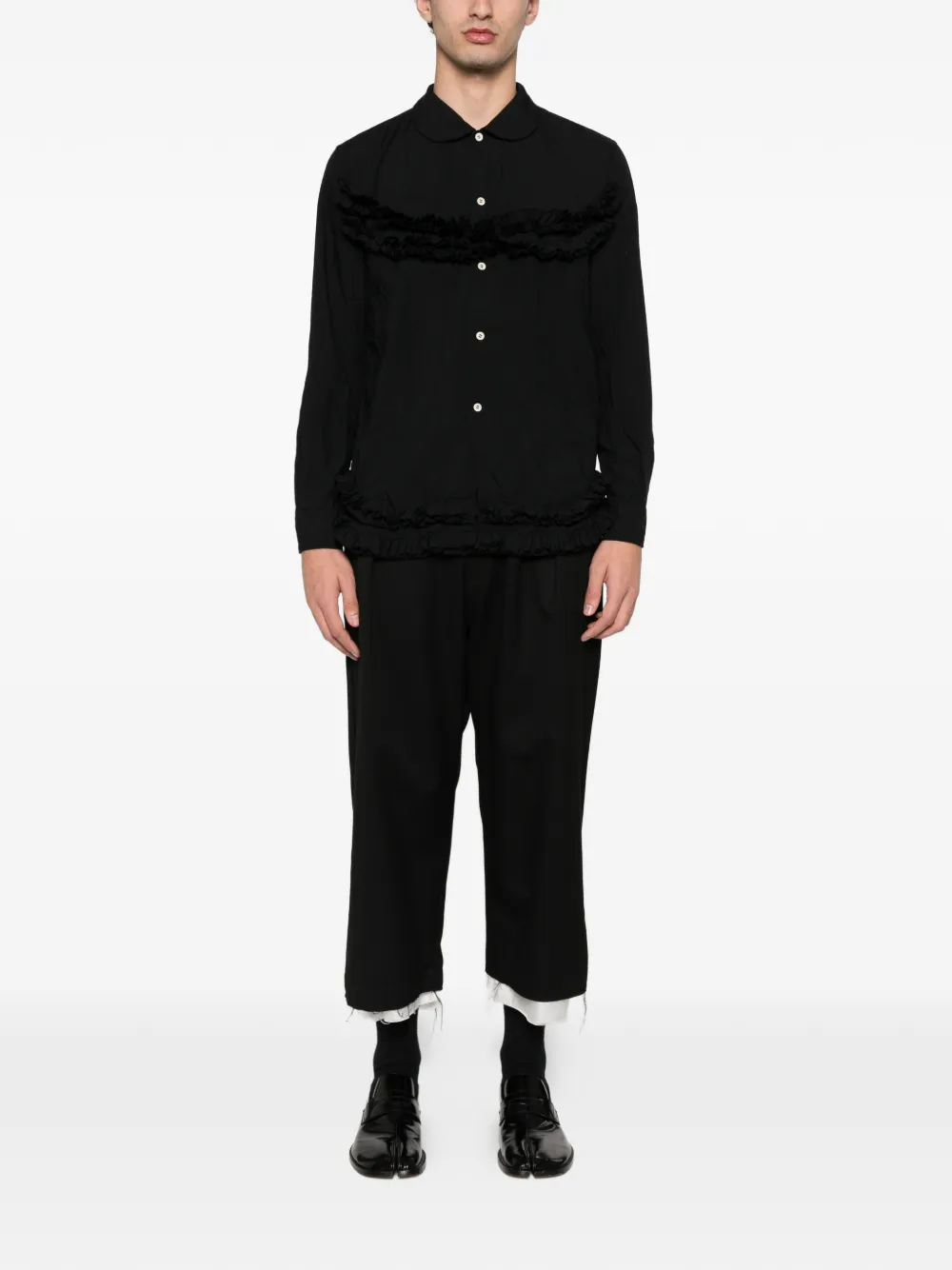 Black Comme Des Garçons camisa con volantes y botones | Camisas | Image 2