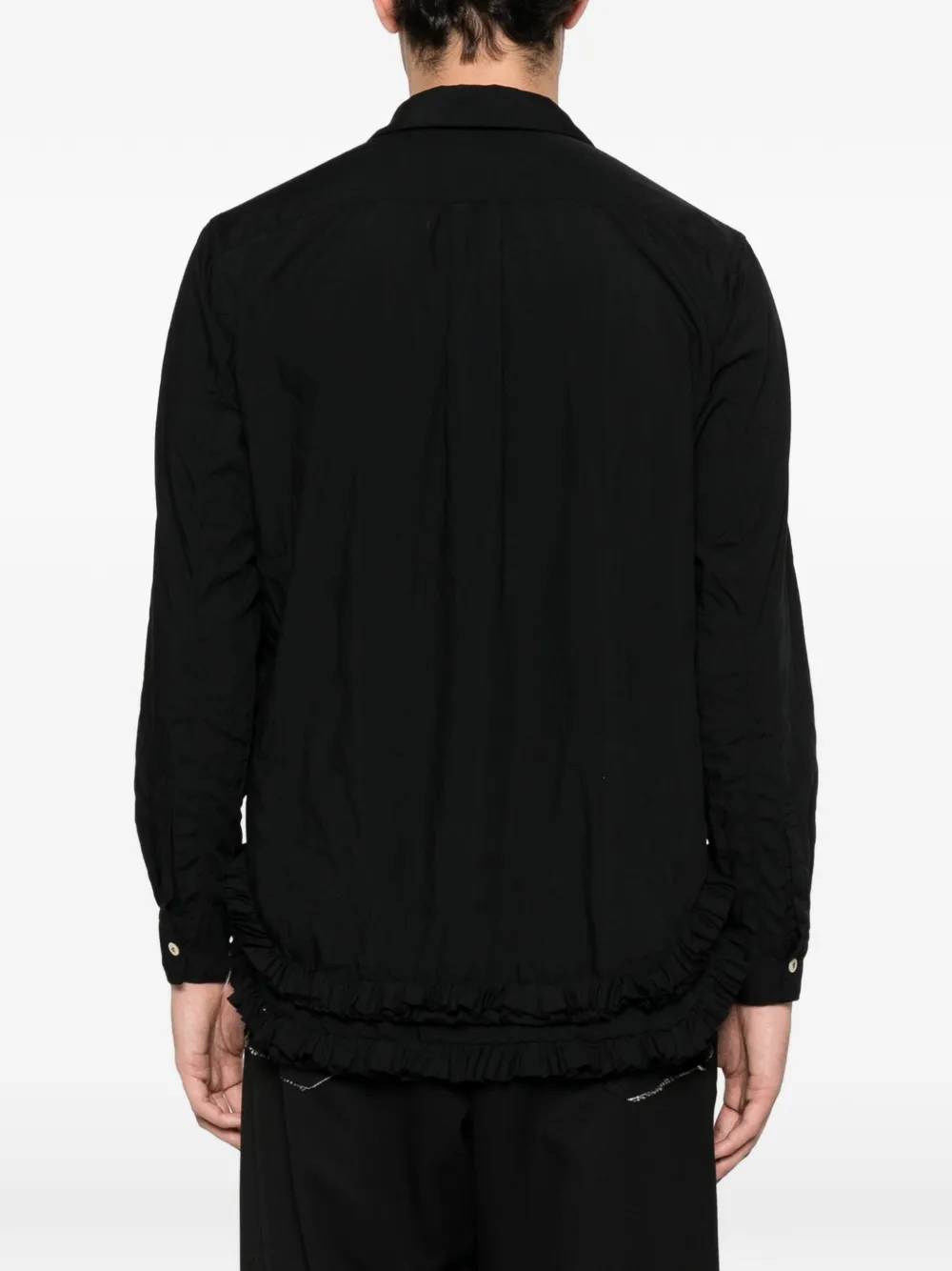 Black Comme Des Garçons Shirt met ruches en knopen Zwart