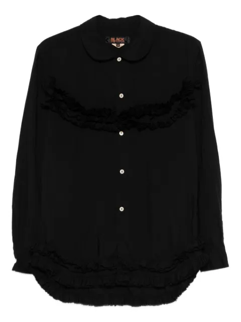 Black Comme Des Garçons camisa con volantes y botones