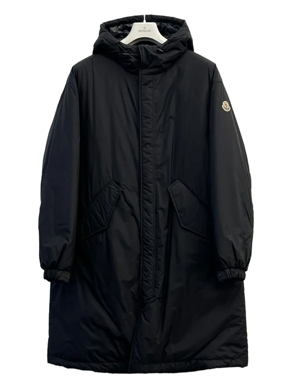 Moncler Sicione logo patch parka - ブラック Moncler Sicione logo patch parka - ブラック