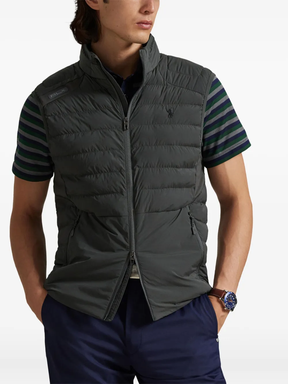 Polo Ralph Lauren Water-repellent Quilted Gilet In Blue