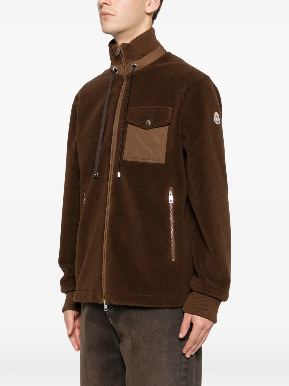 Moncler Zip-up Cardigan - Brown 