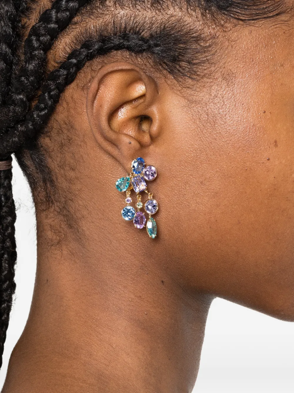  Swarovski Gema Crystal Earrings - Gold 