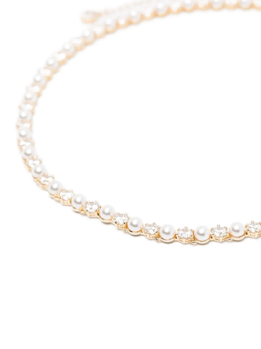 Matrix Tennis crystal-pearl necklace