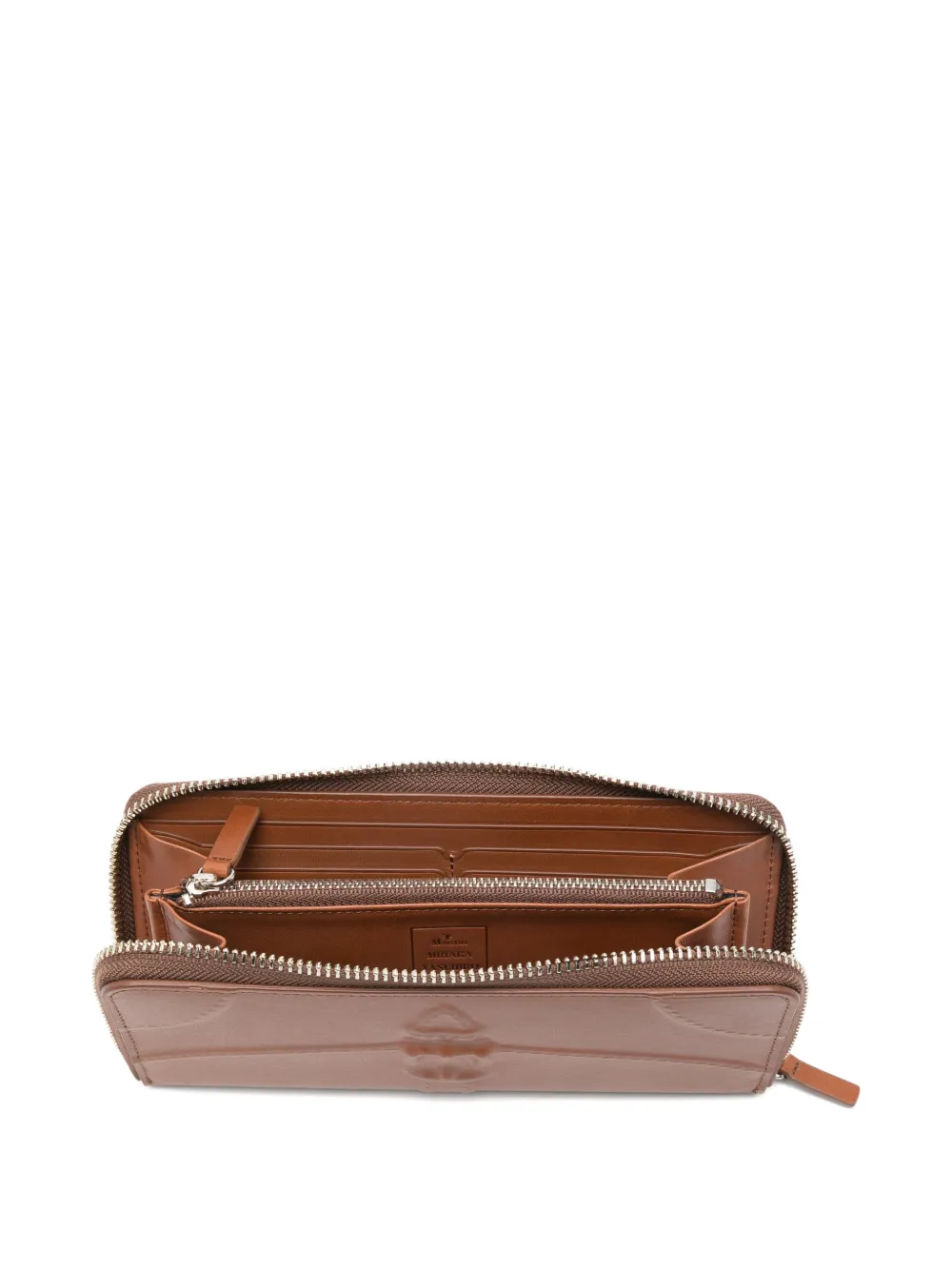 Miharayasuhiro Invisible Embossed Long Wallet In Brown