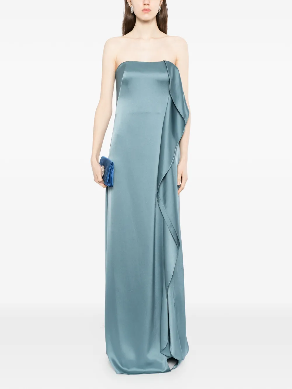 Amsale Cascade Maxi Dress - Blue 