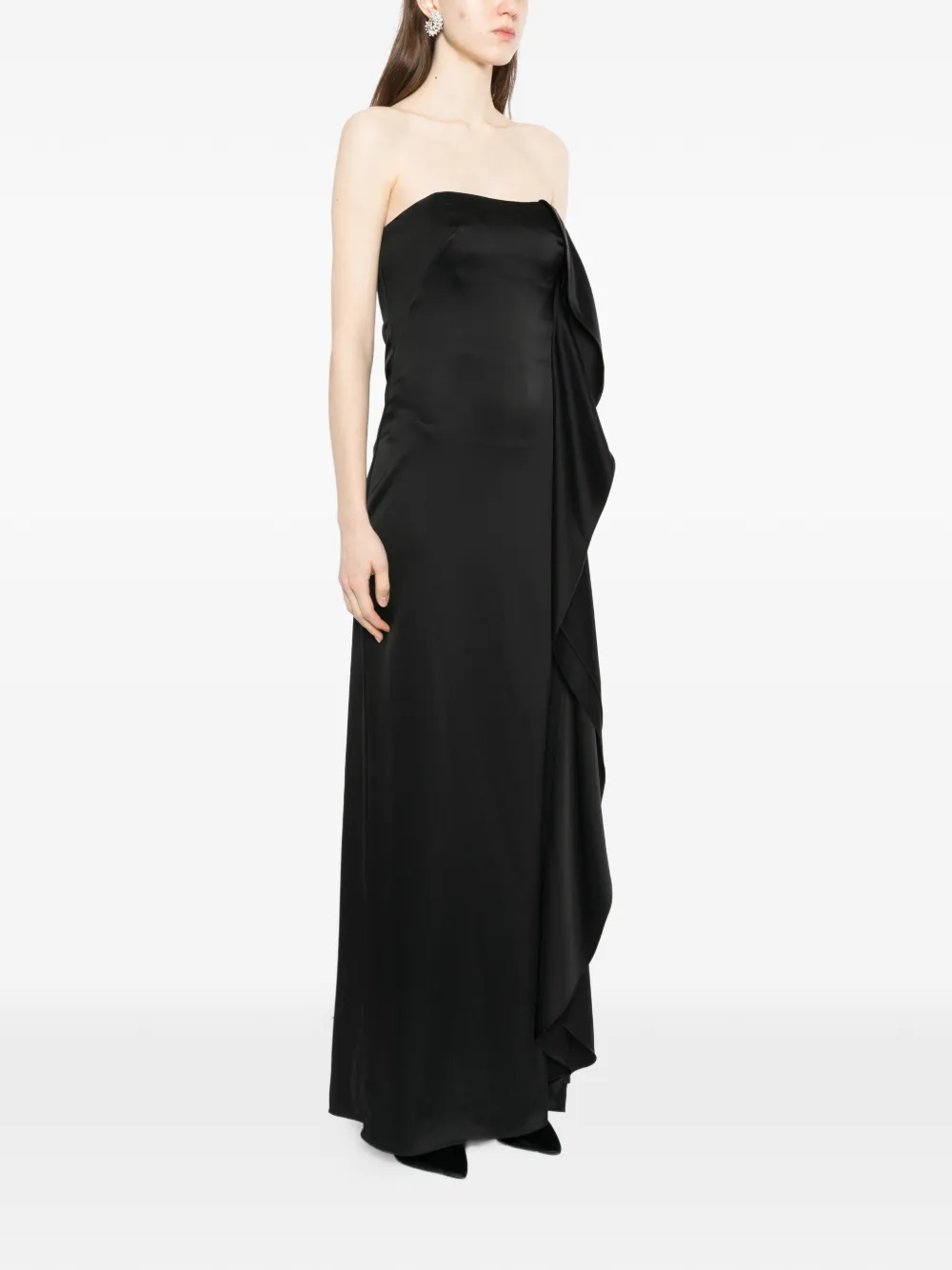  Amsale Cascade Maxi Dress - Black 