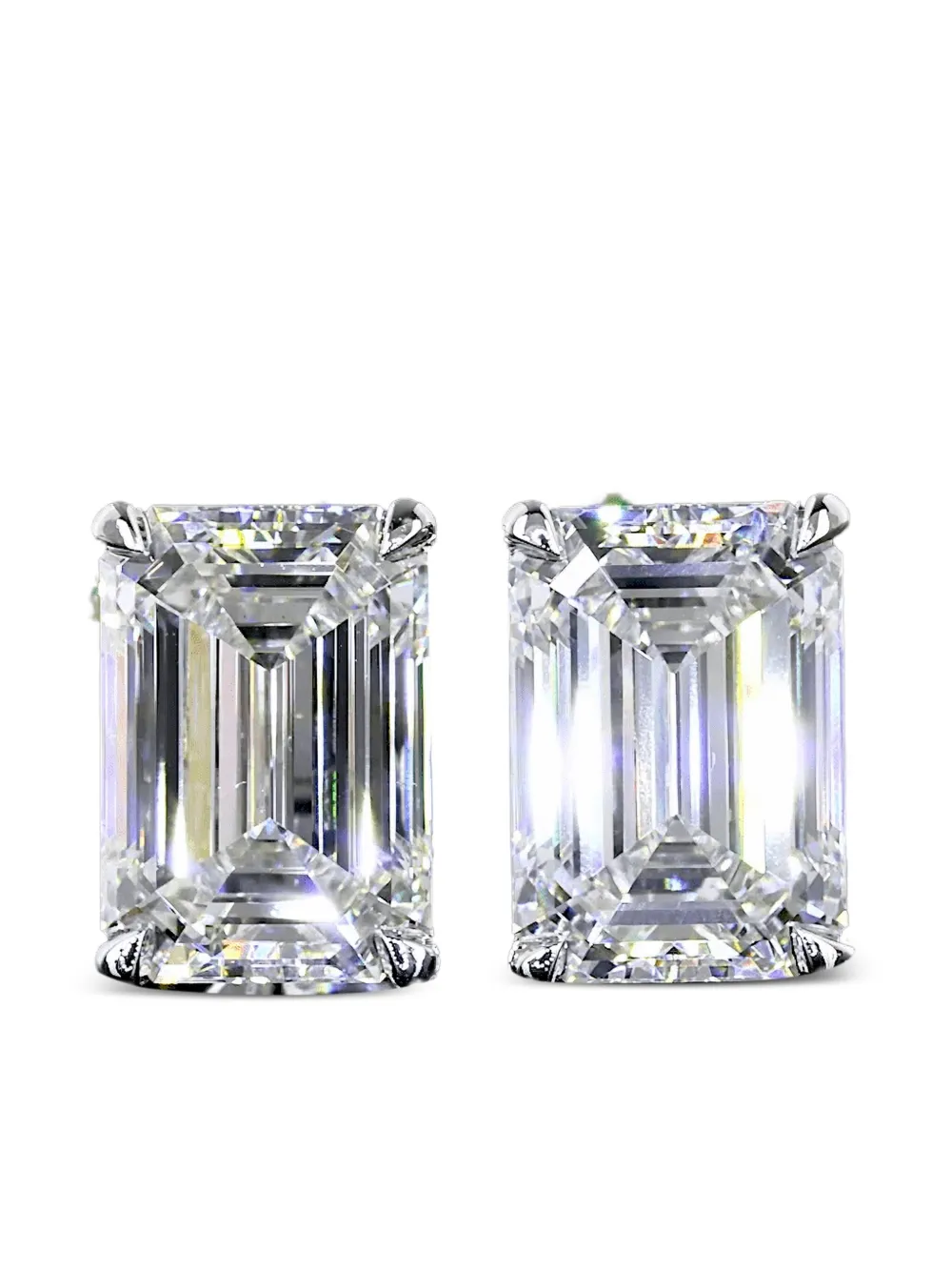 Jewels Aficionado 14K white gold diamond stud earrings - シルバートーン