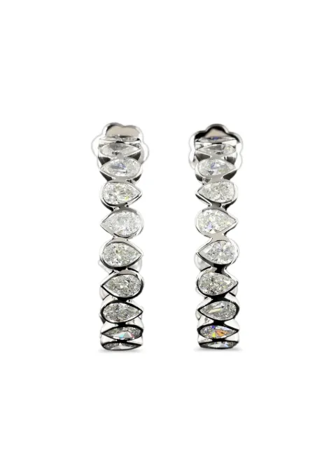 Jewels Aficionado arracadas en oro blanco de 14kt con diamante