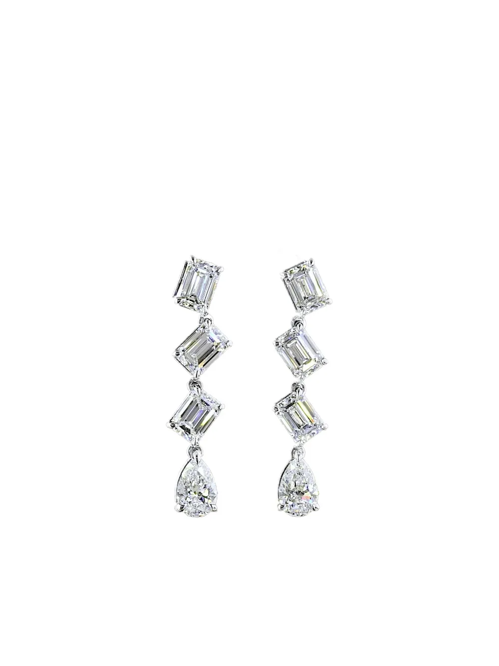 Jewels Aficionado 14K white gold drop diamond earrings - シルバートーン