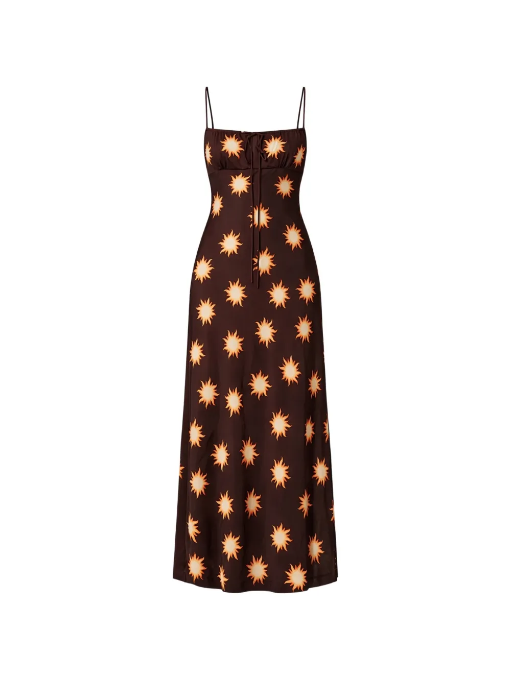 Leslie Amon sun print maxi dress - Marrone