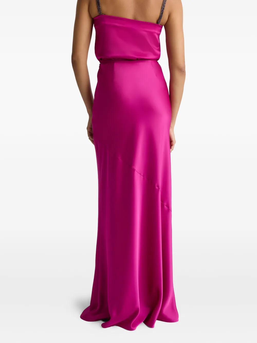  St. John Satin Maxi Skirt - Pink 