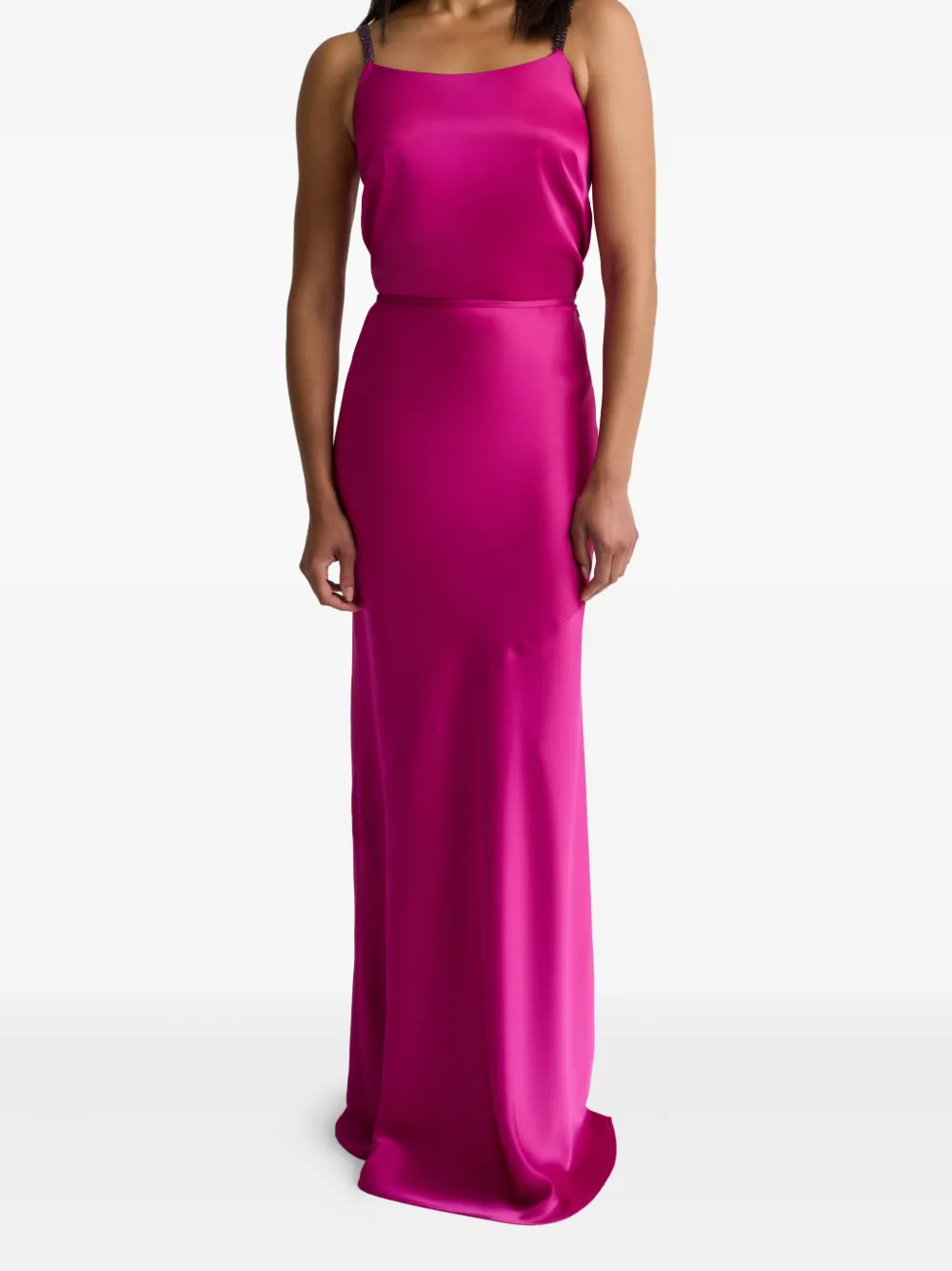  St. John Satin Maxi Skirt - Pink 